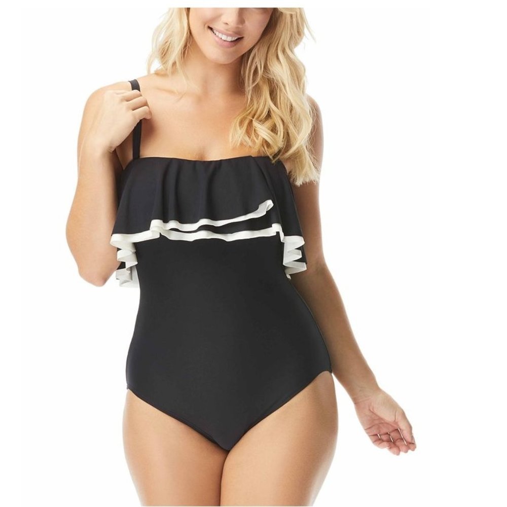 Coco Reef Contours Ruffled Strapless Tummy-Control